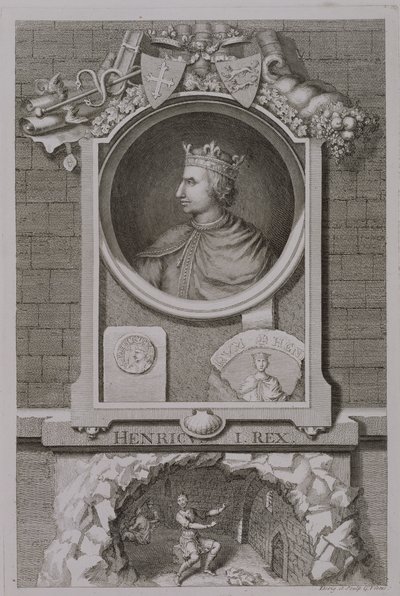 Henry I (1068-1135) Konge av England fra 1100, gravert av kunstneren av George Vertue