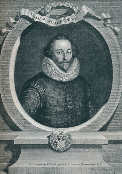 William Shakespeare 1564-1616, engelsk poet og dramatiker, 1721, 1913 av George Vertue