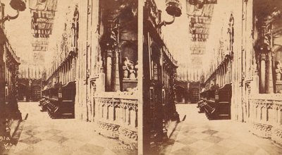 Gruppe på 5 stereografbilder av Westminster Abbey, London, England, 1850-1910-tallet. av George W Griffith