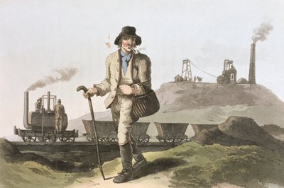 Blenkinsop lokomotiv ved Middleton colliery nær Leeds, fra `Costume of Yorkshire