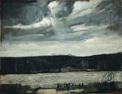 En overskyet dag (Hudsonelven: kommende byge) av George Wesley Bellows