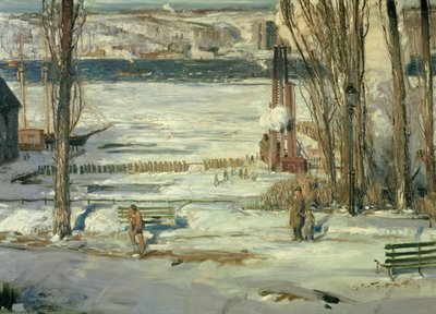 A Morning Snow - Hudson River, 1910 av George Wesley Bellows