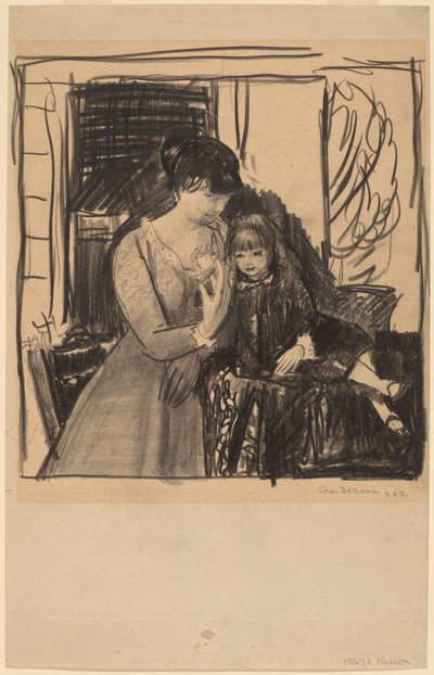 Anne og hennes mor, 1917. av George Wesley Bellows