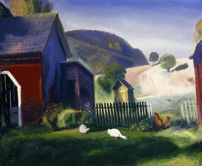 Barnyard and Chickens, 1924 av George Wesley Bellows