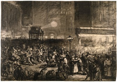 Valgnatt på Times Square av George Wesley Bellows