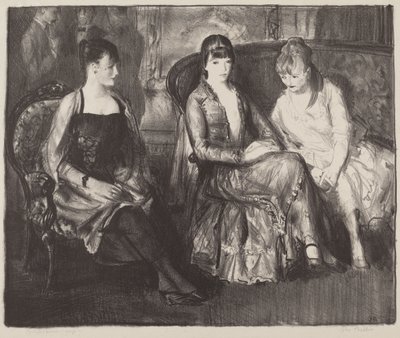 Elsie, Emma og Marjorie, andre stein, 1921. av George Wesley Bellows