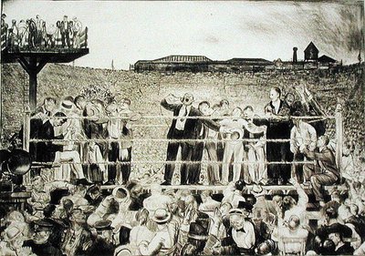 Vi introduserer Georges Carpentier (1894-1975): Dempsey-Carpentier-kampen av George Wesley Bellows