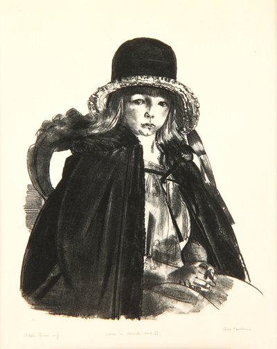 Jean i en svart hatt, 1923-24 av George Wesley Bellows