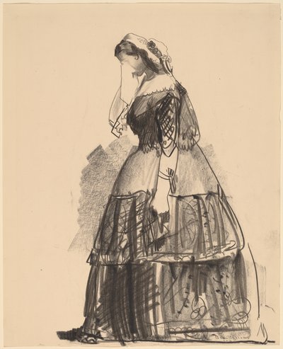 Lady of 1860 - Skuespillerinnen, 1922. av George Wesley Bellows