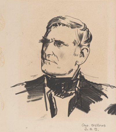 Portrait of a Man, ca. 1922 (lito fargestift på papir) av George Wesley Bellows