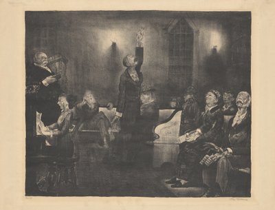 Bønnemøte, andre stein, 1916. av George Wesley Bellows