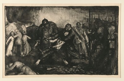 The Enemy Arrive, eller The Germans Arrive, fra War Series av George Wesley Bellows