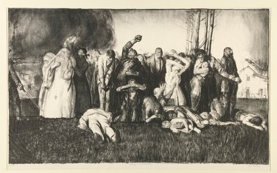 Village Massacre eller Massacre at Dinant, fra WAR-serien av George Wesley Bellows