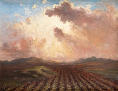 Evening in the Field (olje på lerret) av George William Russell