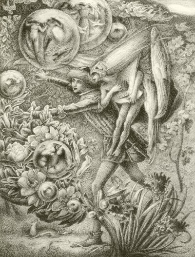 Ferdinand og Ariel (gravyr) av George Woolliscroft Rhead