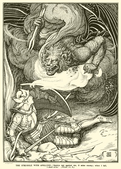 Kampen med Apollyon (gravering) av George Woolliscroft Rhead