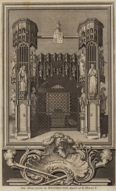Monument i Westminster Abbey av kong Henry V av George after Vertue