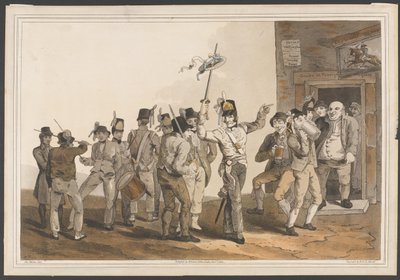 En rekrutteringssersjant fra 33rd Regiment of Foot, 1814 (farget akvatint) av George after Walker
