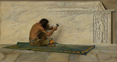 En aztekisk billedhugger, 1887. av George de Forest Brush