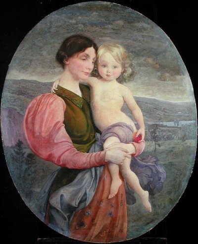 Mor og barn: En moderne Madonna av George de Forest Brush or Brusch