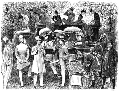 En reminiscens av Lords Cricket Ground Eton vs Harrow, 1878 1891 av George du Maurier