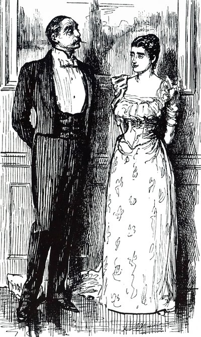 En tegneserie med tittelen 'Psychical Society'. Illustrert av George du Maurier (1834-1896), en fransk-britisk tegneserieskaper og forfatter av George du Maurier