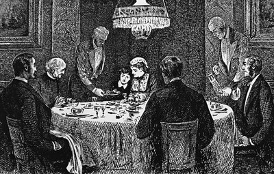 En overklassefamilie ved bordet av George du Maurier