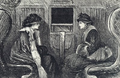 Tegneserie som viser passasjerer på London Underground av George du Maurier