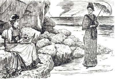 Tegneserie som viser kvinner med pince-nez-briller av George du Maurier