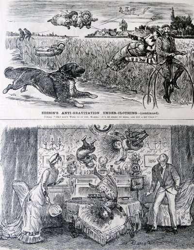 EDISONs oppfinnsomhet sett av George du Maurier. av George du Maurier