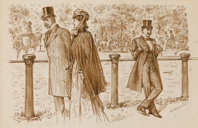 En Passant: Det er Bounderson, ikke sant? Han skulle ha blitt druknet som en rnPuppy!, Punch Magazine, 23. juli 1892 (penn og sepia blekk på papir) av George du Maurier