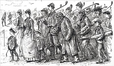 Den økende populariteten til golf. av George du Maurier