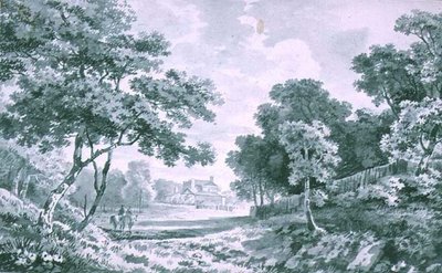 Et hus sett over Open Parkland av George the Elder Barret