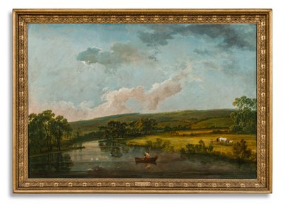 Hazel Gap, Near Welbeck (olje på lerret) av George the Elder Barret