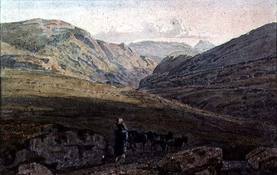 Fjelllandskap - Kveld av George the Younger Barret