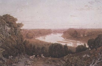 Utsikt fra Richmond Hill, Surrey av George the Younger Barret