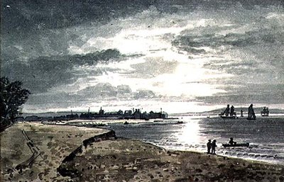 Utsikt over elven Adur med New Shoreham i det fjerne av George the Younger Barret