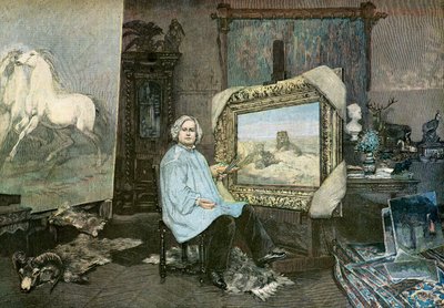 Kunstneren Rosa Bonheur i studioet hennes av Georges (1865-1951) Achille-Fould