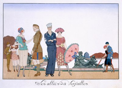 De allierte i Versailles, gravert av Henri Reidel av Georges (after) Barbier