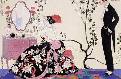 Den ryggløse kjolen, gravert av Henri Reidel av Georges (after) Barbier