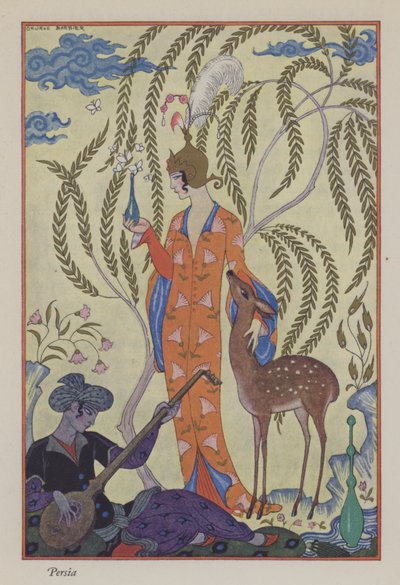 The Romance of Parfum: Persia (farge litho) av Georges (after) Barbier