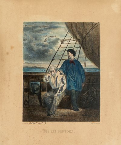 På pontonen, gravert av H. Jannin, 1848 av Georges Alexandre after Fischer