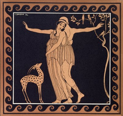 Ballettscene med Tamara Karsavina (1885-1978) 1914 (pochoir-trykk) av Georges Barbier
