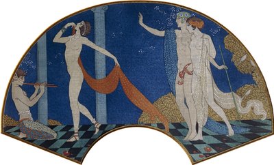 Dansende figurer på en terrasse av Georges Barbier