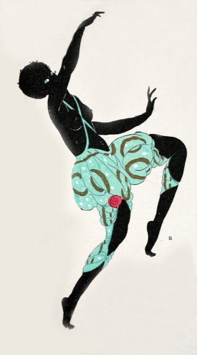 Dansende jente (pochoir-trykk) av Georges Barbier