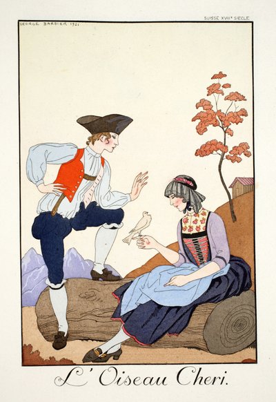 Dear Bird, fra "Falbalas & Fanfreluches, Almanac of Present, Past and Future Modes" av Georges Barbier