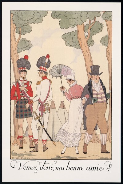 Falbalas and Fanfreluches, Almanakk for 1923, Kom derfor, min gode venn, av George Barbier, trykk av Georges Barbier