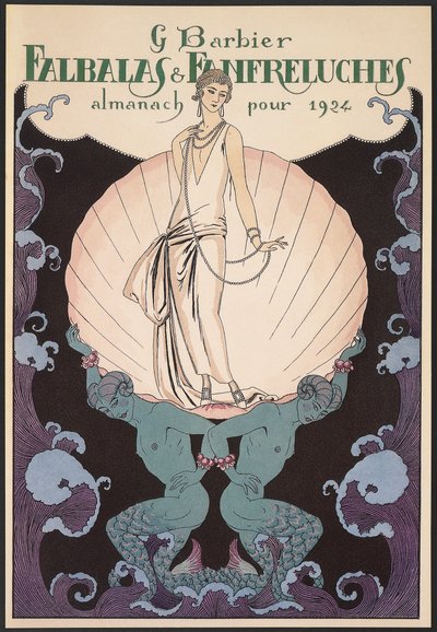 Falbalas et Fanfreluches, Almanakk for 1924, forside, av George Barbier, trykk av Georges Barbier