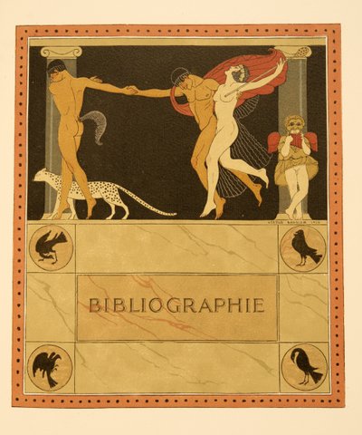 Illustrasjon fra Les Chansons de Bilitis, av Pierre Louys, pub. 1922 (stensiltrykk) av Georges Barbier