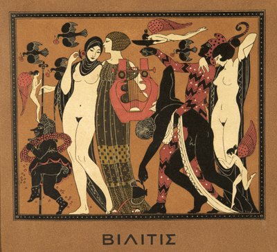 Illustrasjon fra Les Chansons de Bilitis, av Pierre Louys, pub. 1922 (stensiltrykk) av Georges Barbier